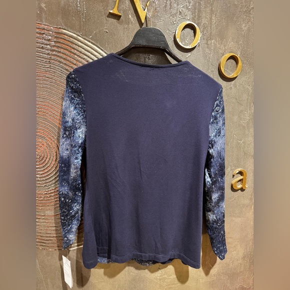 NWT Alberto Malaki Navy Blue office set blouse size M skirt size 4 - Picture 4 of 11